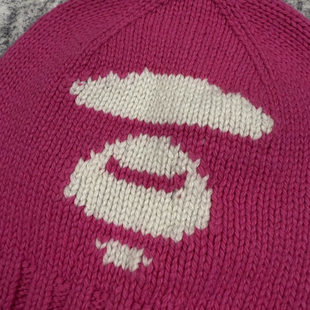 Aape A Bathing Ape Big Logo Knit ‘Pink’ Beanie Size ONE SIZE - 2 Thumbnail