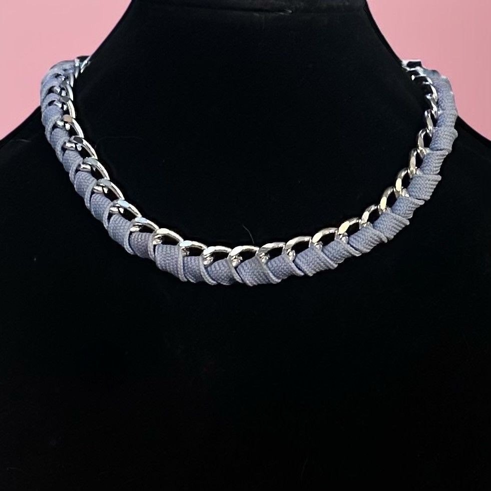 Other Chunky woven silver tone curb link necklace Size ONE SIZE - 1 Thumbnail