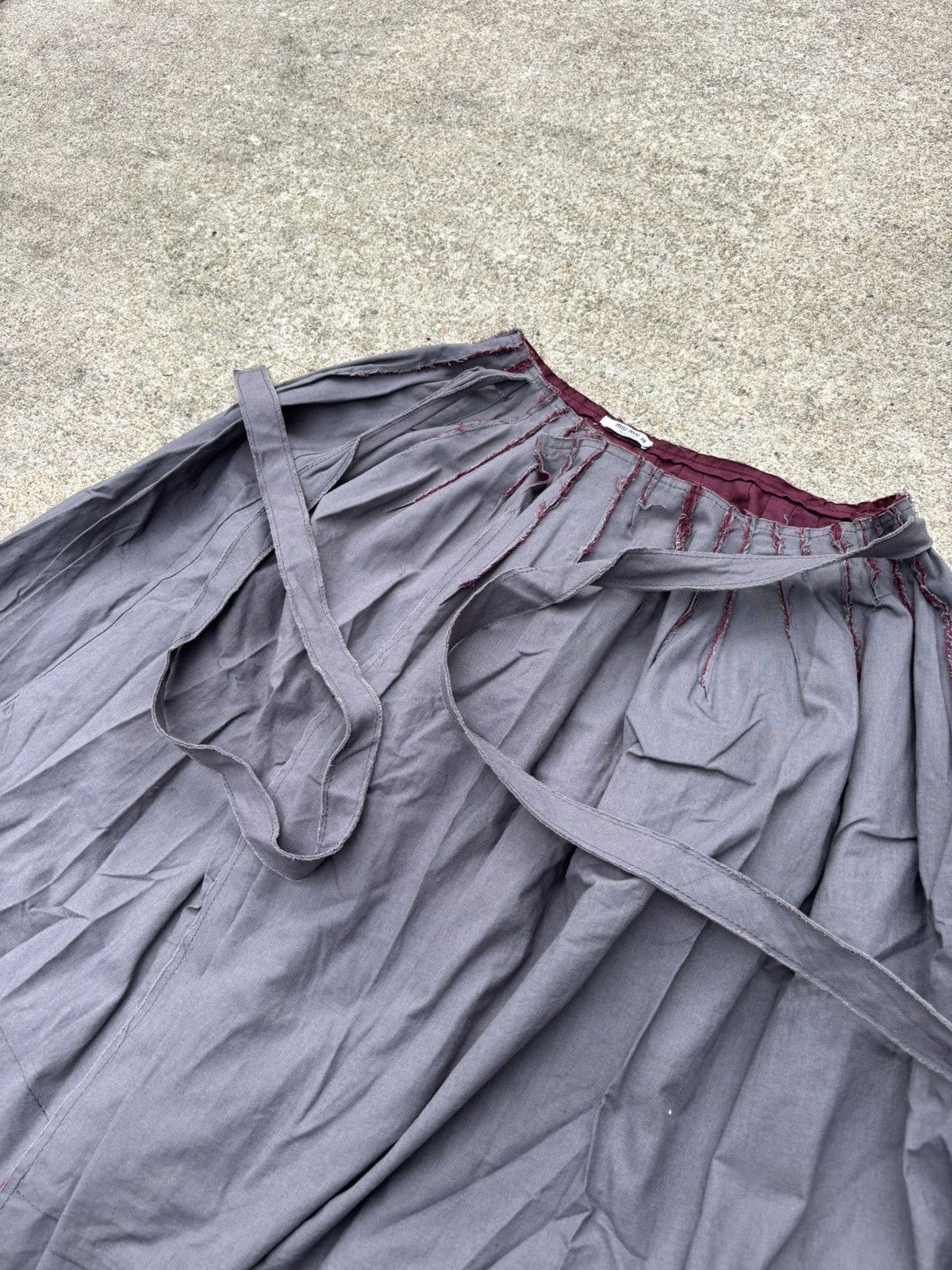 Miu Miu Vintage Miu Miu by Prada Dual Toned Distressed Wrap Skirt Size 26" / US 2 / IT 38 - 4 Thumbnail