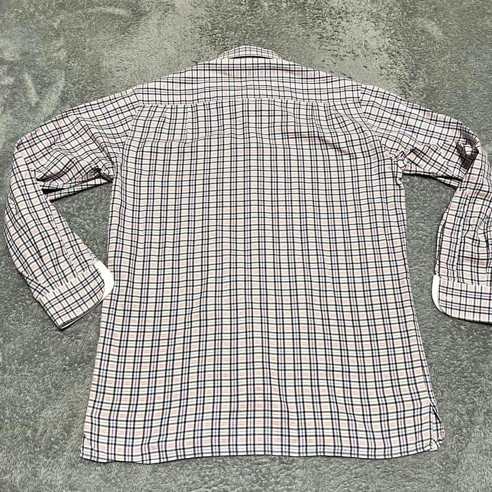 Ermenegildo Zegna Ermenegildo Zegna Shirt Mens Medium Pink Plaid Button Up Long Sleeve Dress Size 40R - 2 Thumbnail