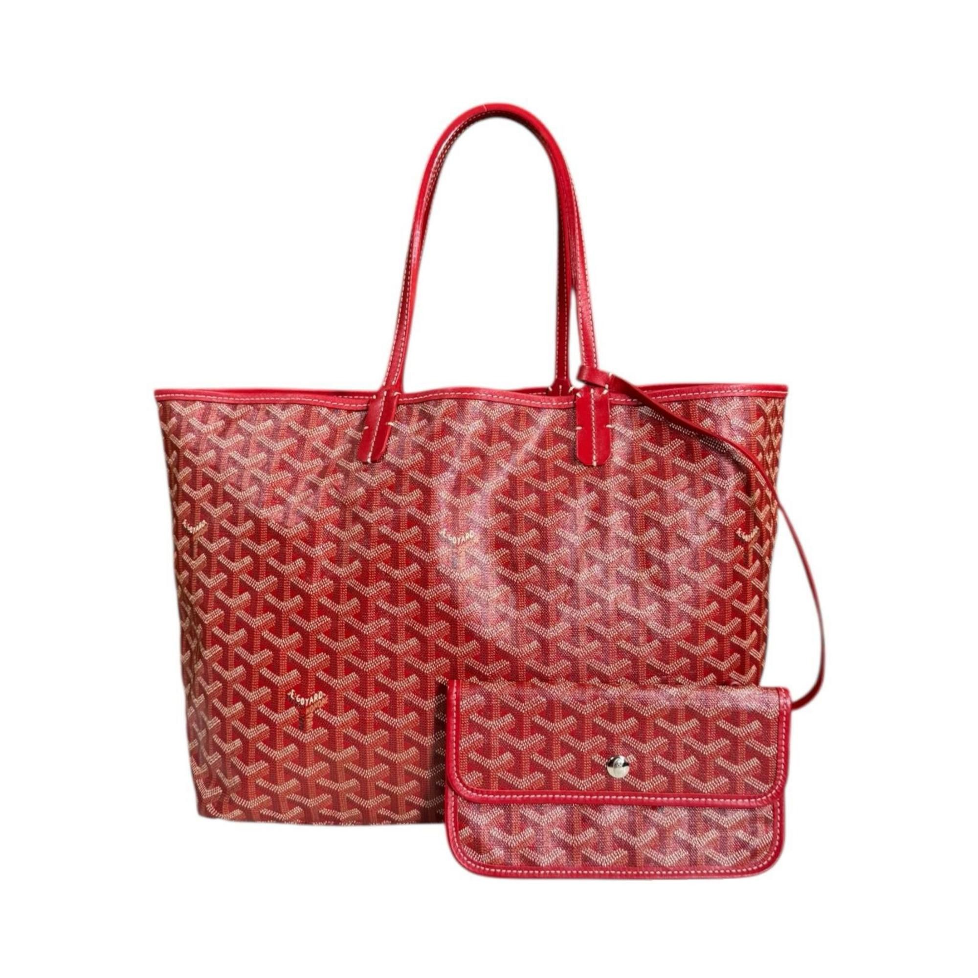 Goyard Goyard Saint Louis PM Tote Bag, PVC-Coated Canvas, Red, Unisex Size ONE SIZE - 1 Thumbnail