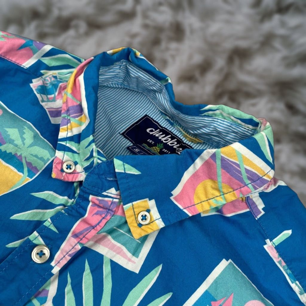 Chubbies Shirt Hawaiian Button-Up 100% Cotton Short Sleeve Small