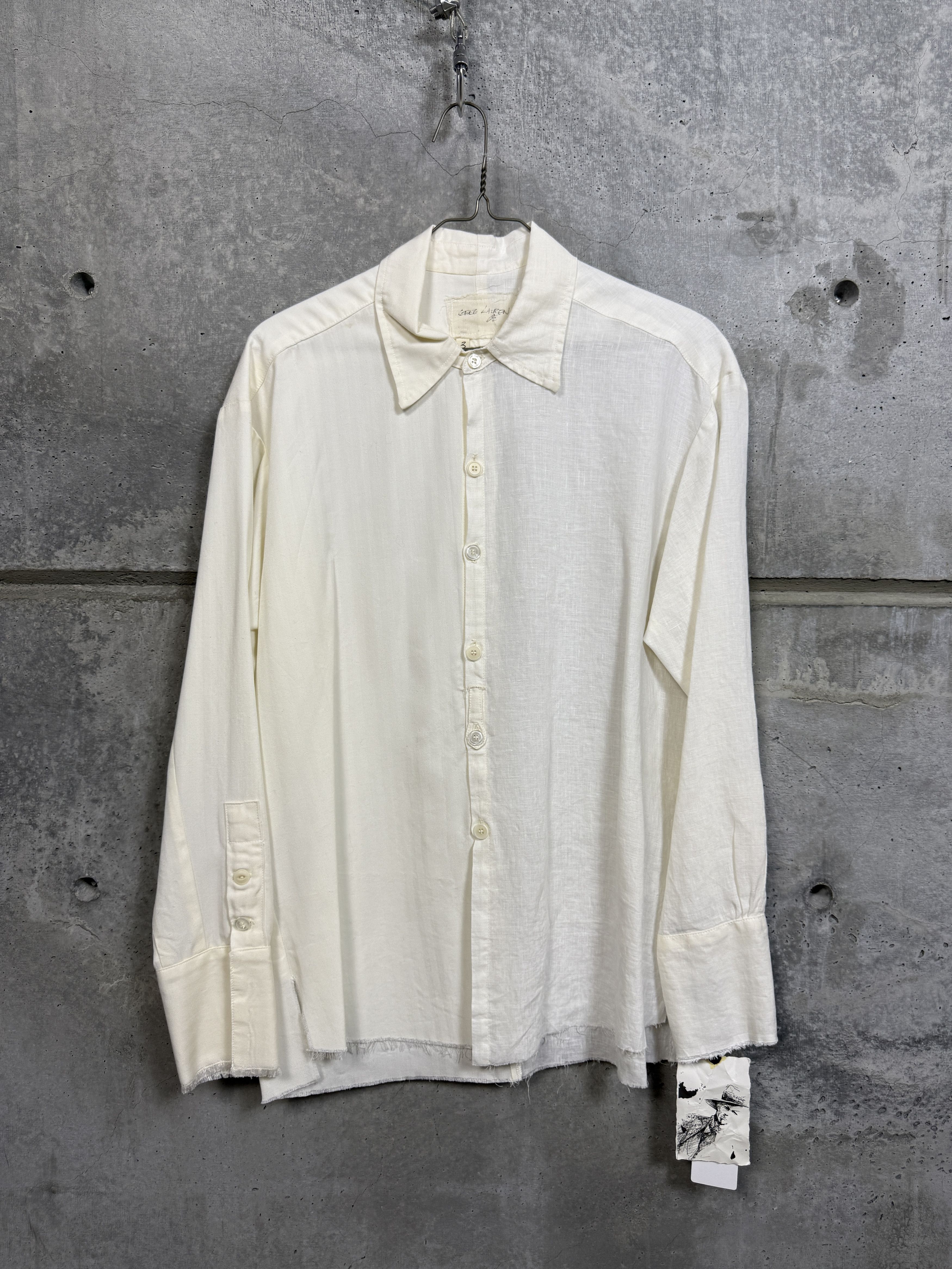 Greg Lauren Greg Lauren Split Ivory Classic Studio Shirt Size US L / EU 52-54 / 3 - 1 Thumbnail