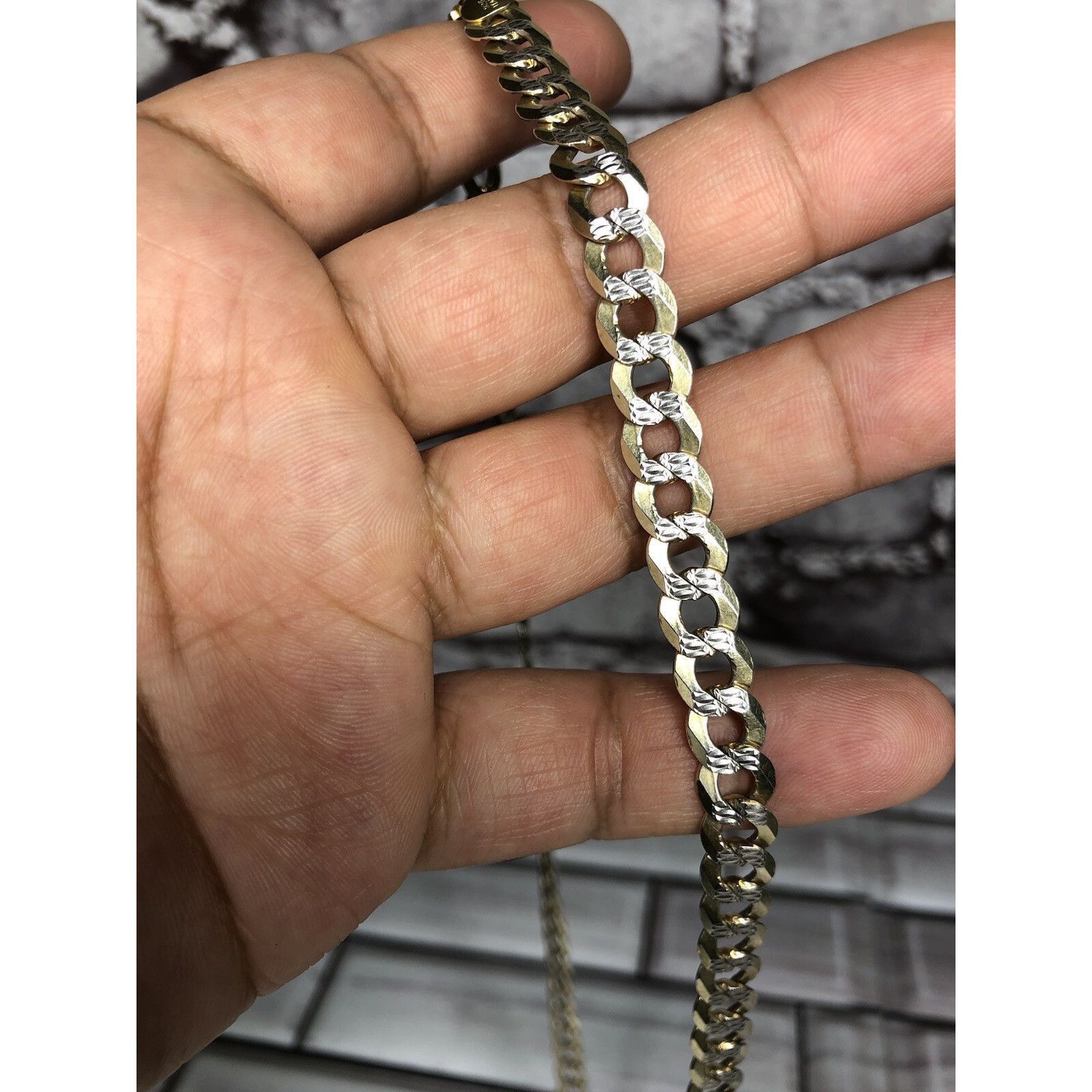 Ruehl No. 925 925 Sterling Silver Gold Plated Italy Diamond-Cut Cuban Chai Size ONE SIZE - 2 Thumbnail