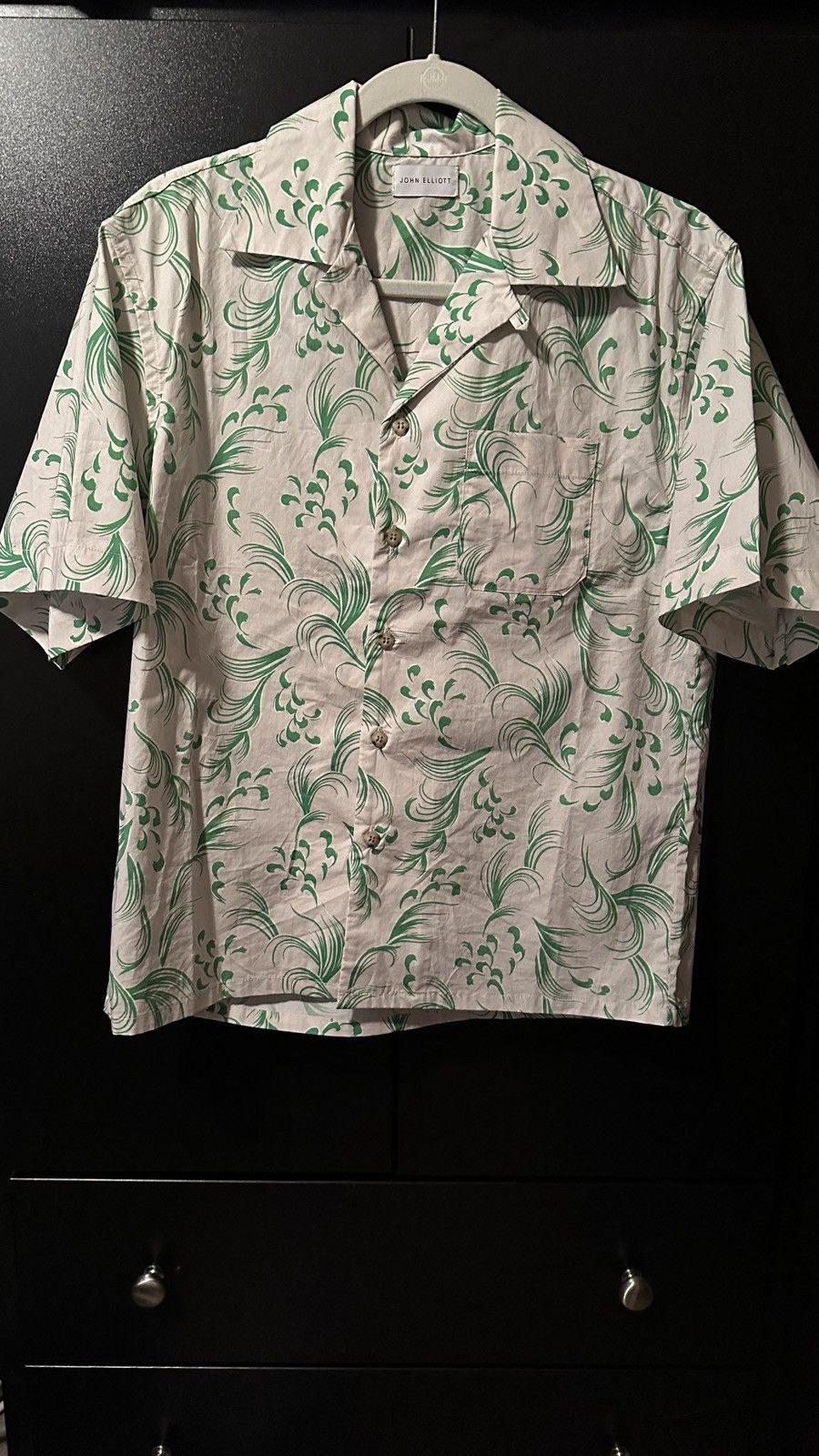 image of John Elliott John Elliot Camp Shirt in Green, Men's (Size Small)