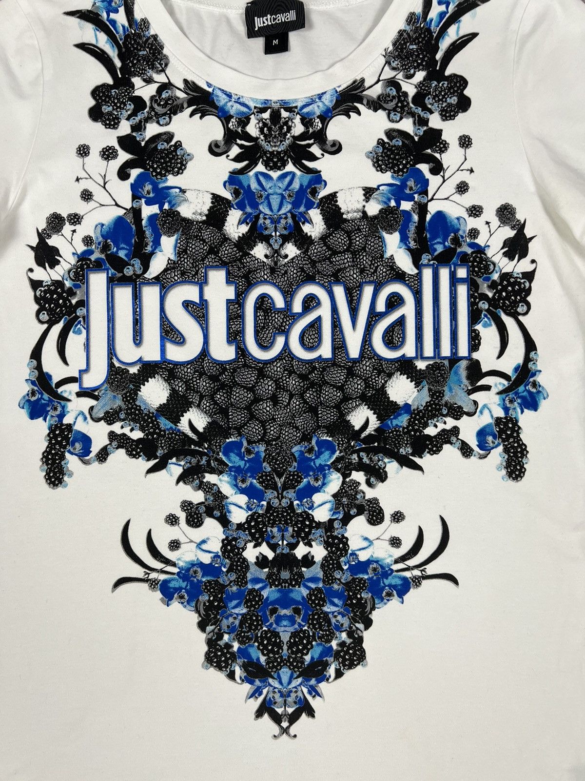 Designer × Just Cavalli Just Cavalli women’s t-shirt big logo M ornaments y2k floral Size M / US 6-8 / IT 42-44 - 4 Thumbnail