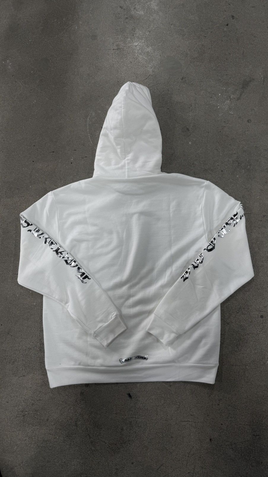 Chrome Hearts Chrome Hearts White Foil Hoodie Silver Scroll Script Size US M / EU 48-50 / 2 - 5 Thumbnail