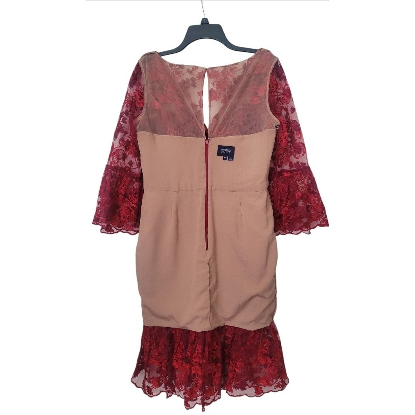 Marchesa Marchesa Notte Appliqué Flowers Cocktail In Burgundy Size 12 Size XL / US 12-14 / IT 48-50 - 5 Thumbnail