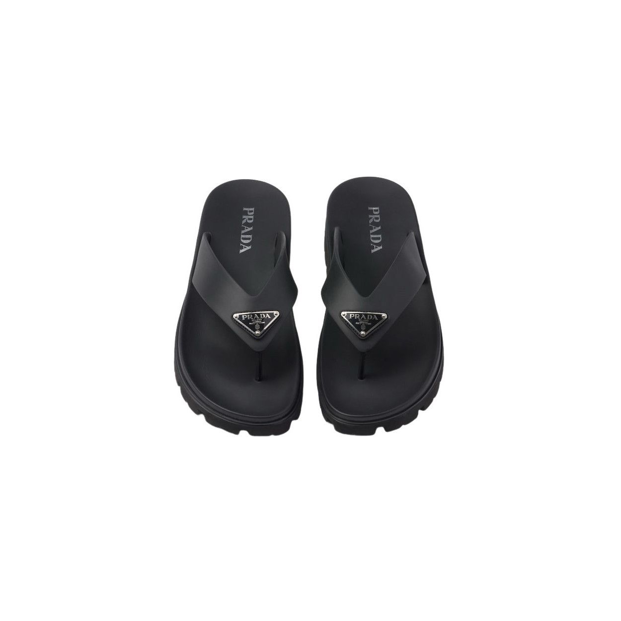 Prada PRADA $775 Black Rubber Thong Sandals New & Authentic (Men's Size US 8 / EU 41 - 3 Thumbnail