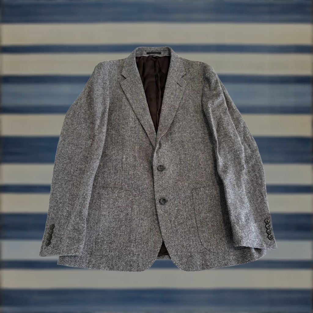 J.Crew J.CREW Blazer Shirt Jacket Men 44R Slim Gray Tweed Herringbone Two Button Moon Fabric Coat/Sport Coat Size 44R - 1 Thumbnail