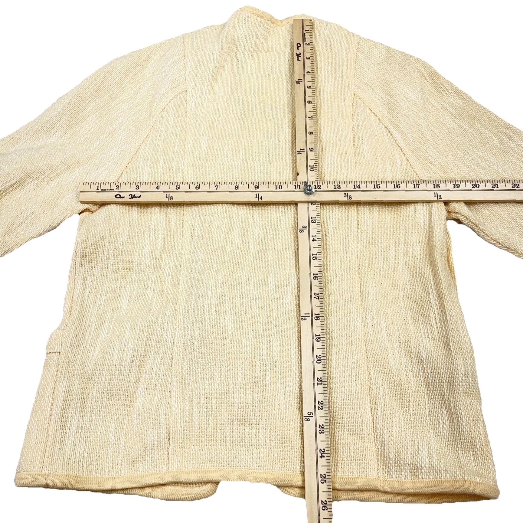 Vintage VINTAGE Geiger Cardigan Sweater Women 38 Cream White Pockets Mock Neck 90s Boho Casual Size XS / US 0-2 / IT 36-38 - 7 Thumbnail
