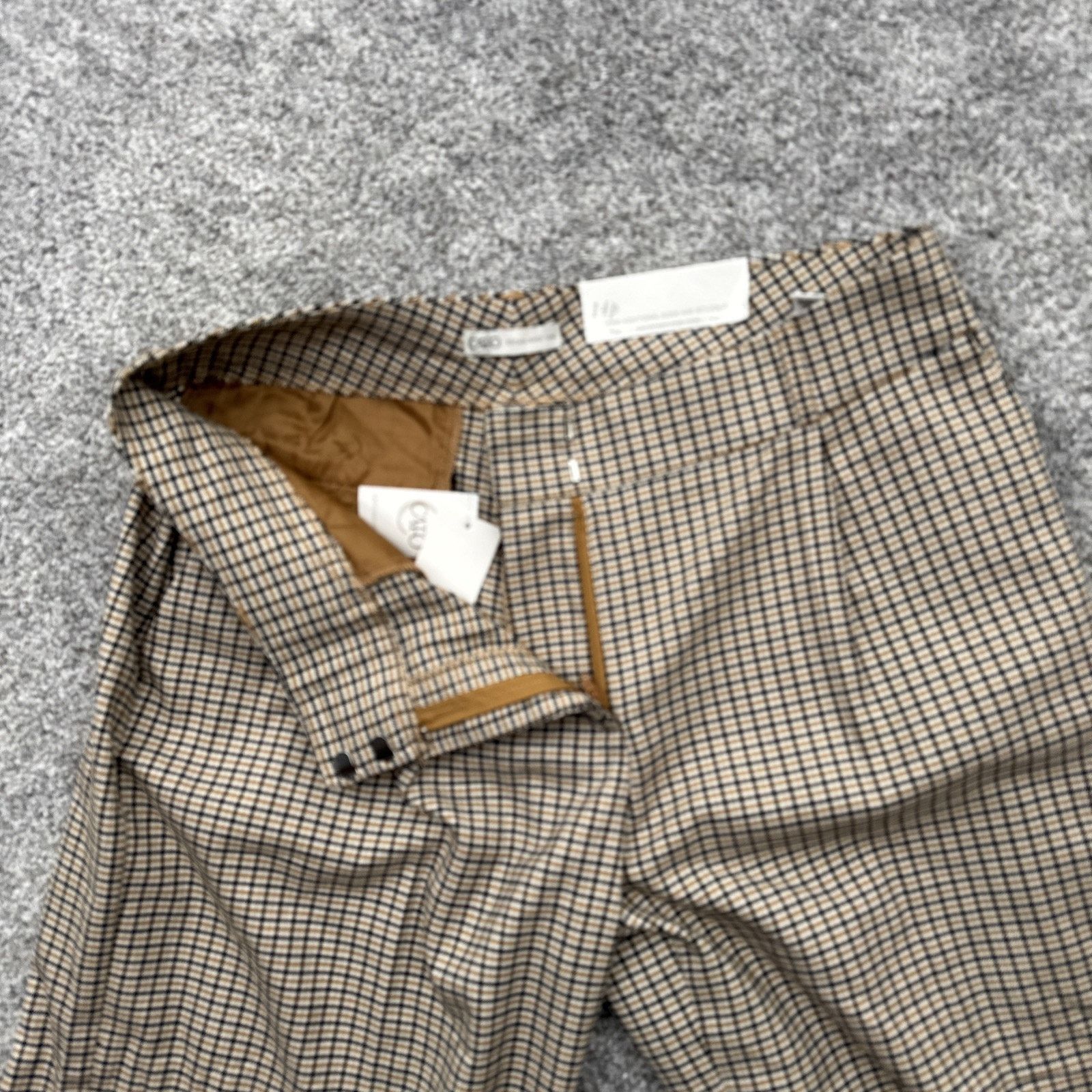 Other Cato Trousers Womens 14P Petite Plaid Dark Academia Pleated Size 36" / US 14 / IT 50 - 8 Thumbnail