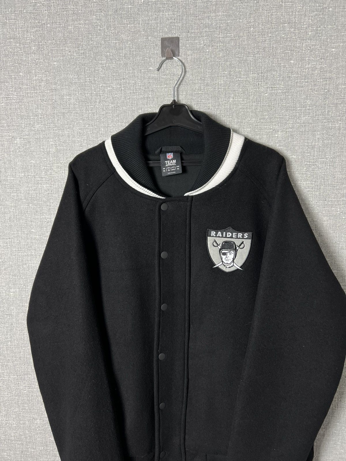 NFL OAKLAND RAIDERS Wool Blend Bomber Jacket Big Logo Size XL Size US XL / EU 56 / 4 - 8 Thumbnail