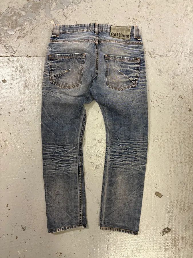 John Galliano AW2011 Galliano Blue Denim Distressed Jeans Size US 31 - 7 Thumbnail