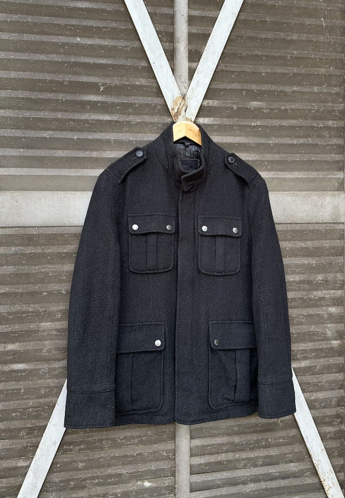 Hugo Boss 👹Hugo Boss Wool Utility Jacket Size US L / EU 52-54 / 3 - 3 Thumbnail