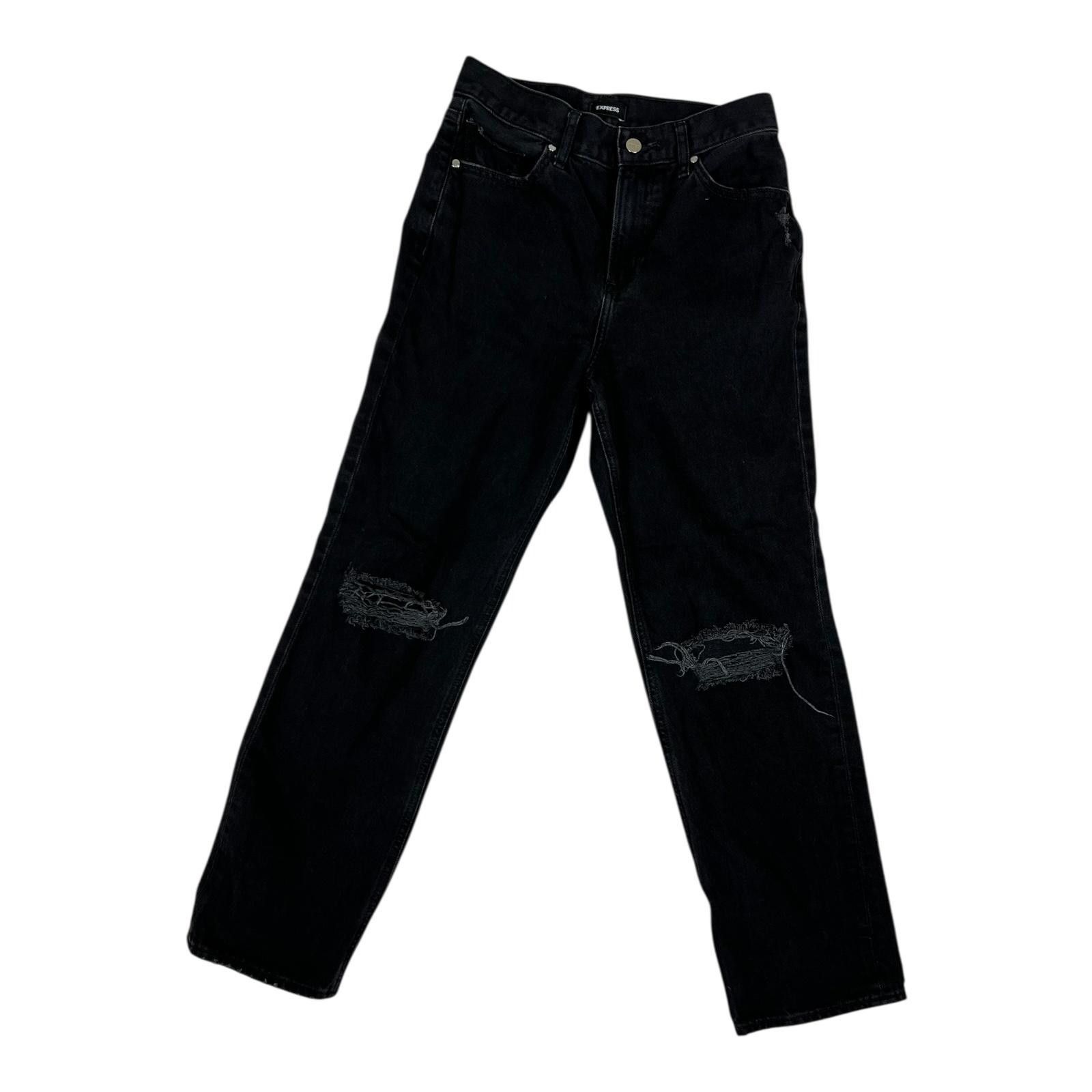 Express Express Jeans Women's 2 Black Modern Straight Super High Ris Size 26" / US 2 / IT 38 - 1 Thumbnail