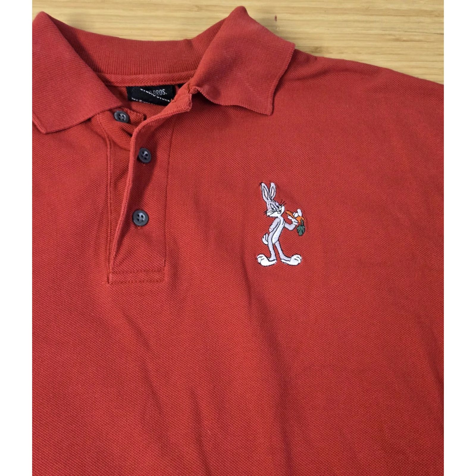 Vintage VINTAGE Warner Bros Bugs Bunny Polo Shirt Mens S Red Embroidered 90s Style Polo Shirt Men Small Red Bugs Bunny Embroidered Cartoon Vintage Size US S / EU 44-46 / 1 - 2 Thumbnail