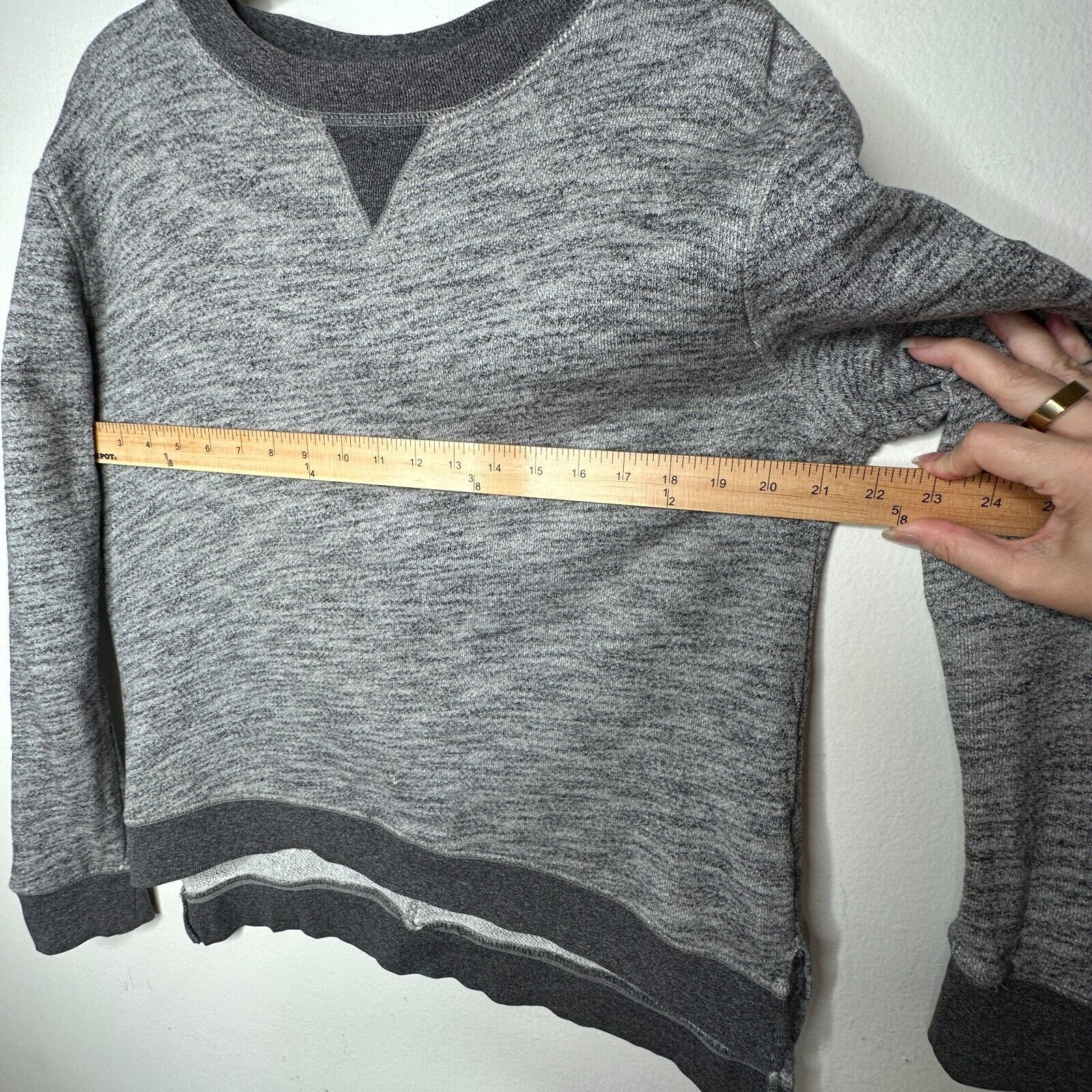 Rag & Bone Rag & Bone Gray Georgia Boxy Sweatshirt Dark Gray Trim S Size S / US 4 / IT 40 - 14 Thumbnail