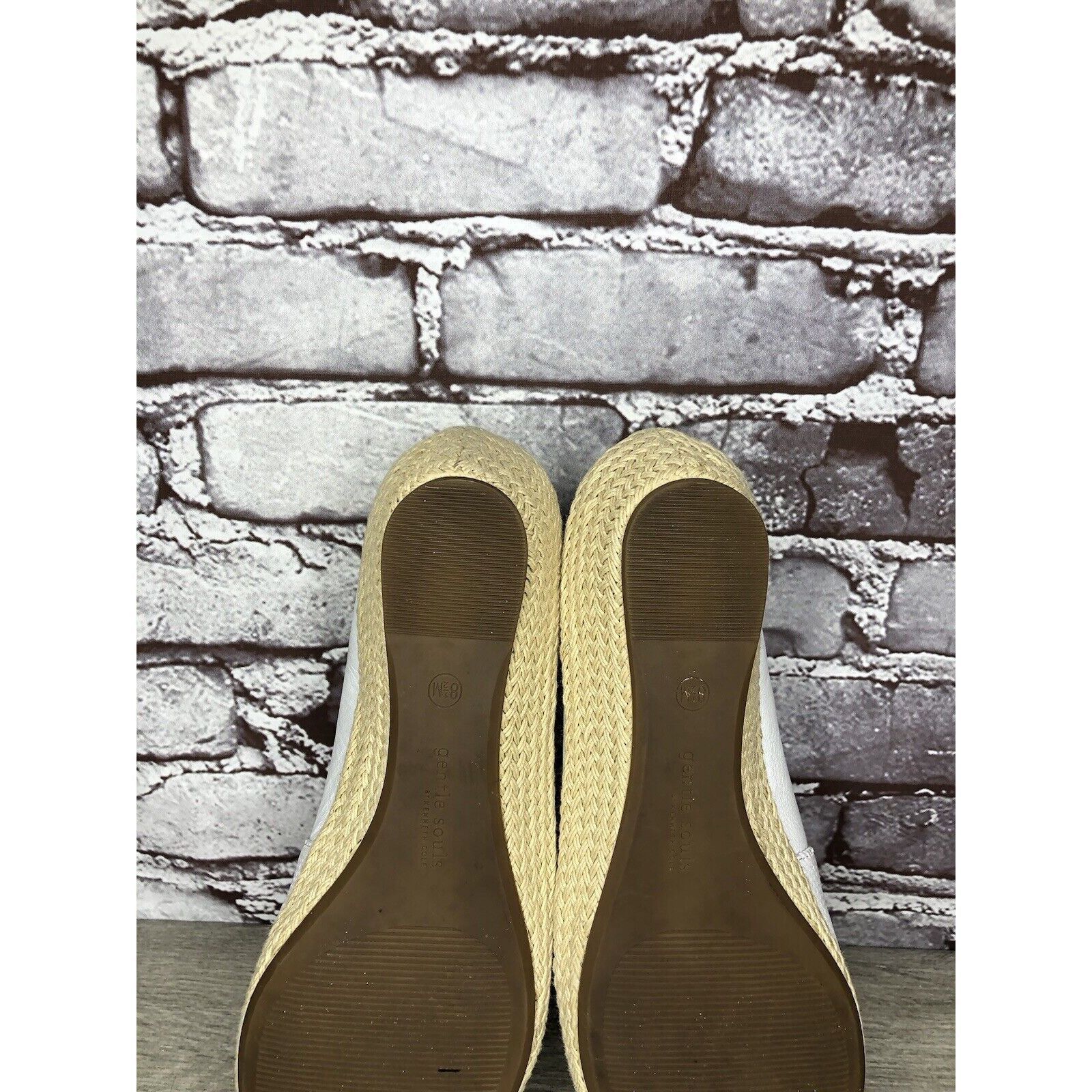 Kenneth Cole Kenneth Cole Gentle Souls White Leather Woven Wedge Sandals Size US 8.5 / IT 38.5 - 21 Thumbnail