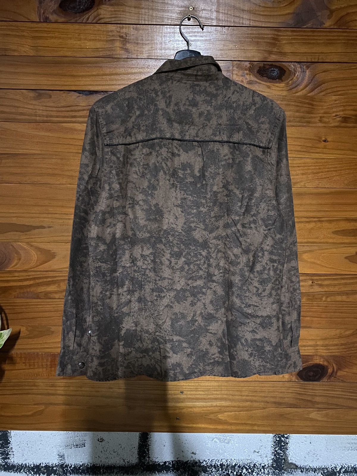 Japanese Brand Vintage MKOX Textured Utility Shirt Jacket Brown Long Sleeve Size US M / EU 48-50 / 2 - 10 Thumbnail