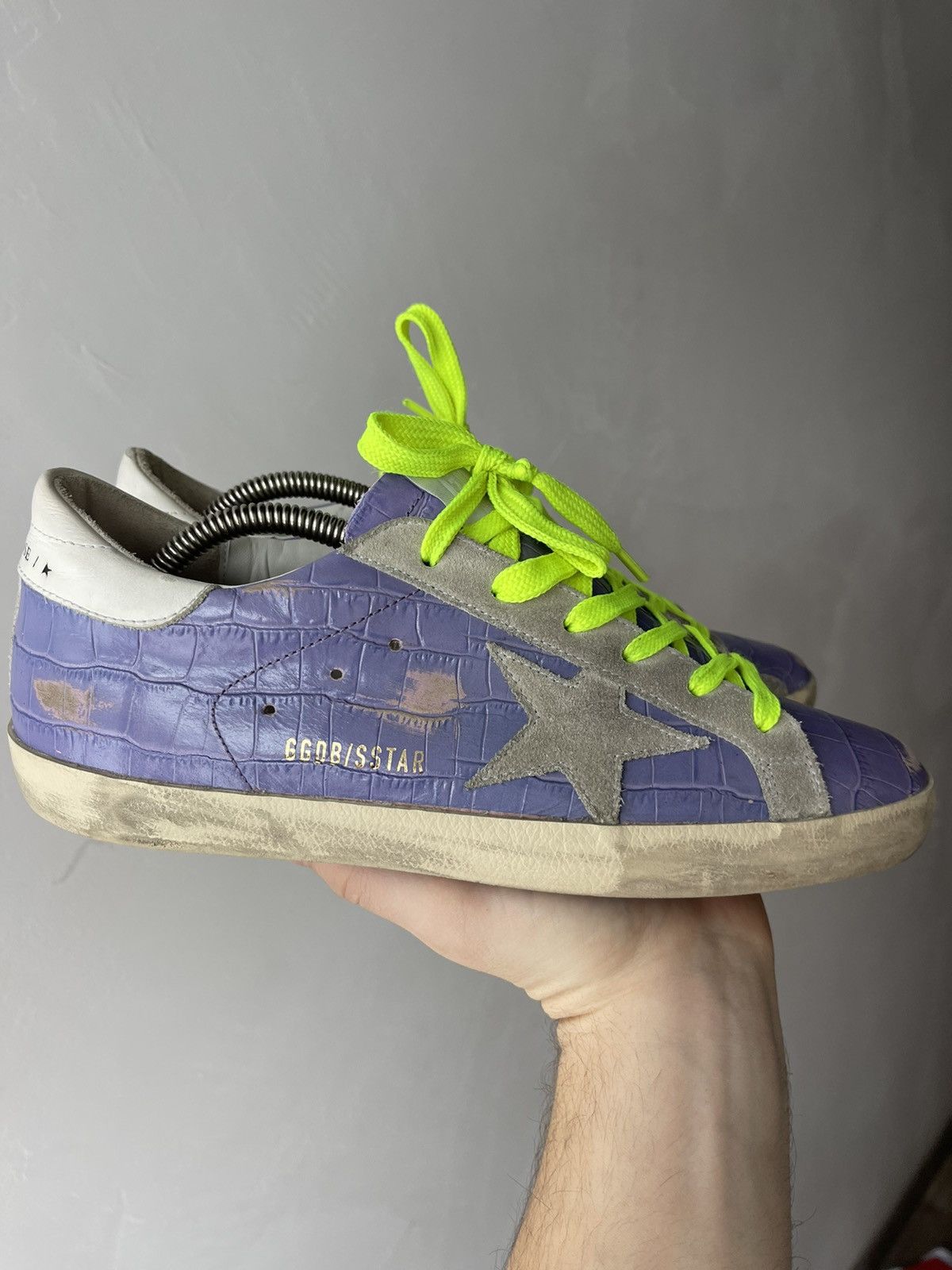 Golden Goose Golden Goose Super-Star Purple Croc Effect Sneakers Neon 39 Size US 9 / IT 39 - 2 Thumbnail