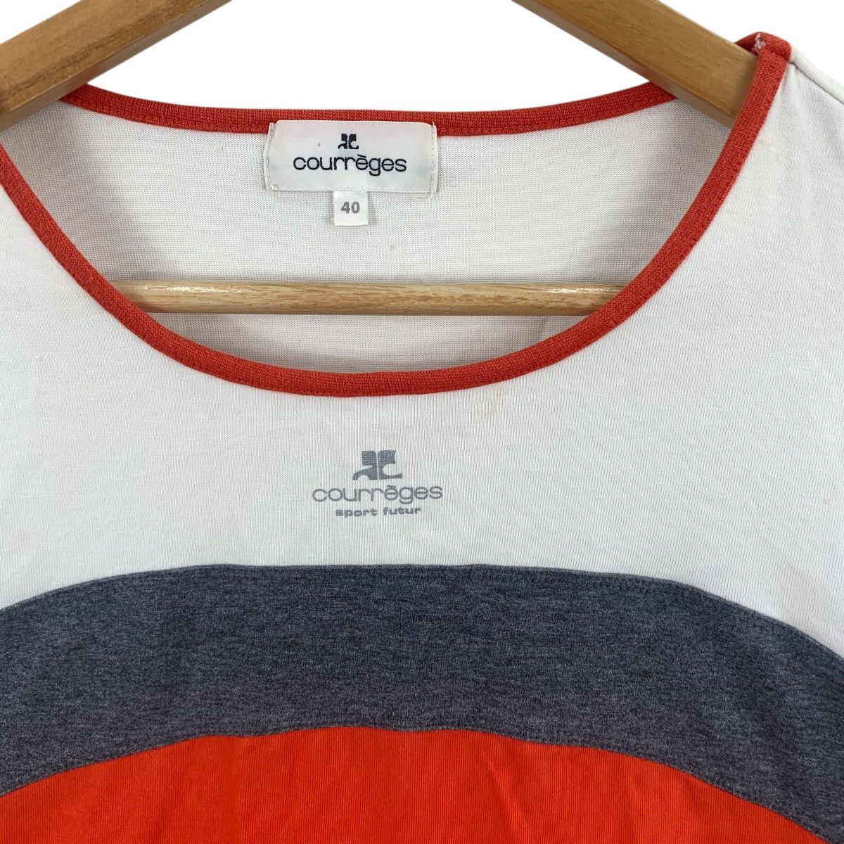 Courreges Vintage COURREGES SPORT FUTUR Collection Tee Shirt Top Size S / US 4 / IT 40 - 5 Thumbnail