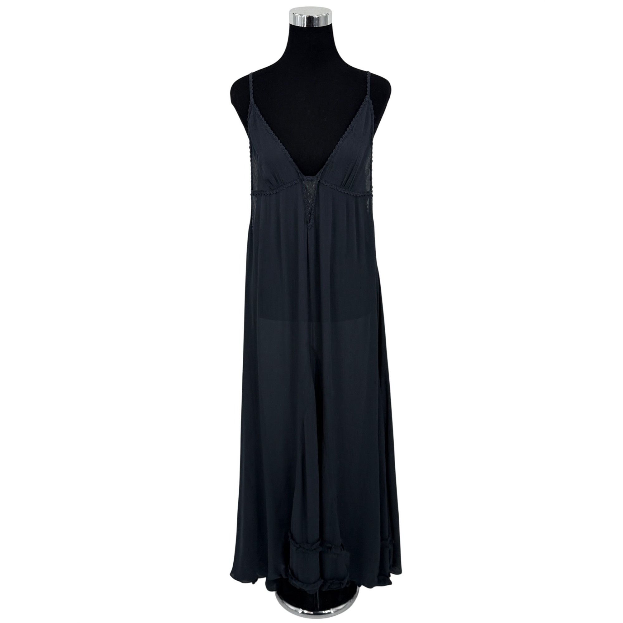 Free People RARE Vtg NWT Free People Gray Lace Crochet Maxi Slip Dress | Size M / US 6-8 / IT 42-44 - 15 Thumbnail