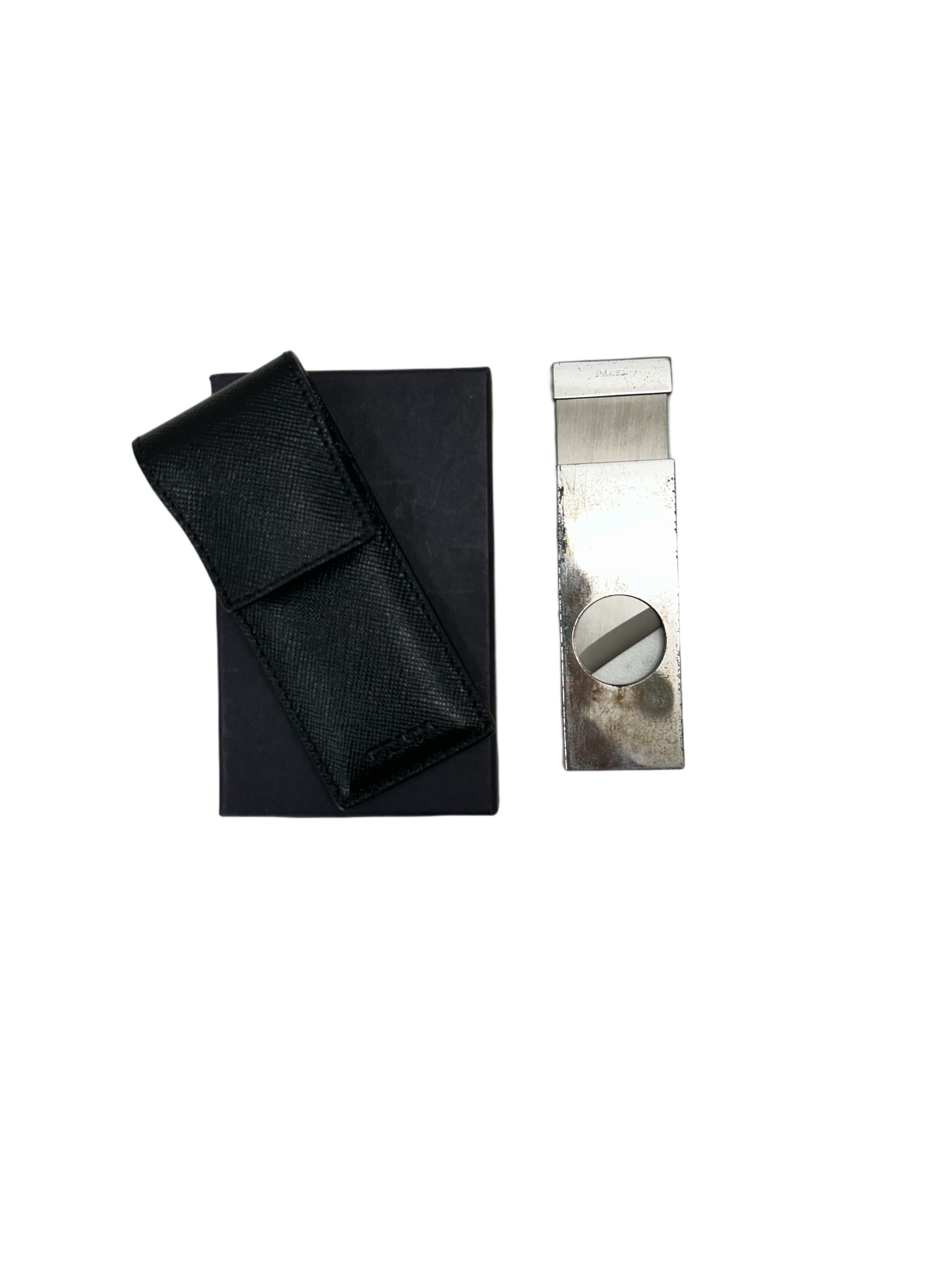 Prada Prada Metal Cigar Cutter With Saffiano Leather Case Size ONE SIZE - 2 Thumbnail