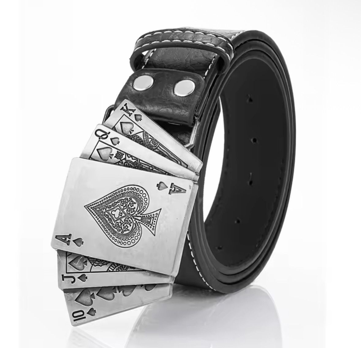 Other Unisex Trendy Gothic Punk Poker Cards Buckle Belt Size ONE SIZE - 3 Thumbnail