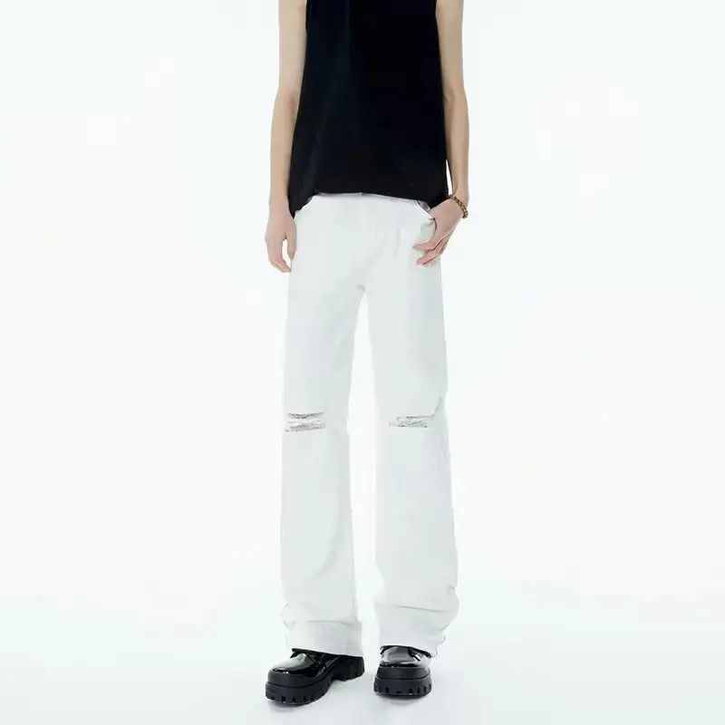 Japanese Brand Retro straight leg loose ripped jeans Size US 32 / EU 48 - 2 Thumbnail