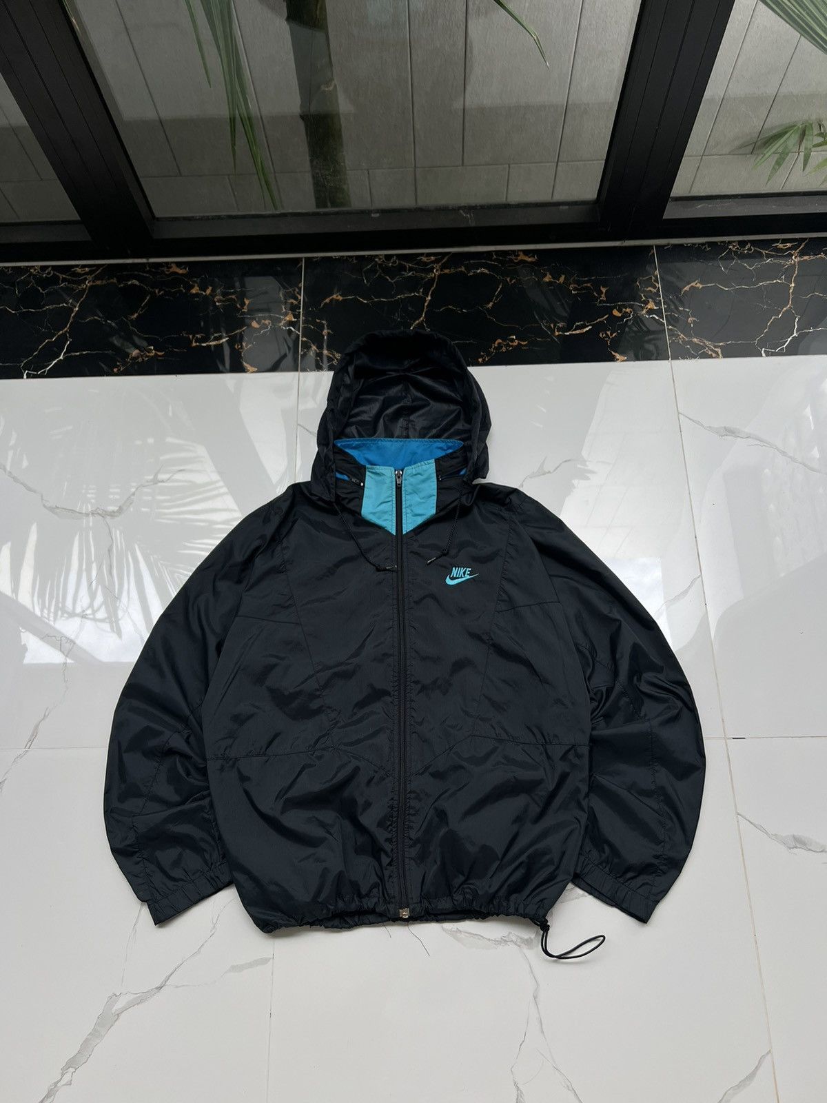 Nike × Vintage 90’s NIKE SWOOSH LOGO HOODED Y2K TRACK JACKET GORPCORE Size US M / EU 48-50 / 2 - 1 Thumbnail