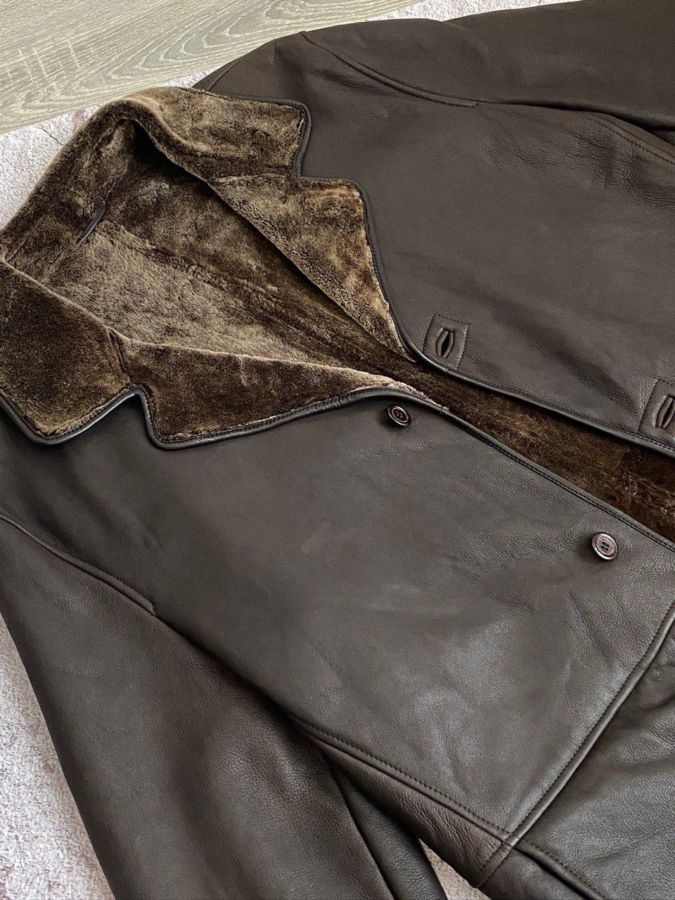 Ermenegildo Zegna Ermenegildo Zegna Shearling Coat Dark Brown Lambskin Nappa Size US XXL / EU 58 / 5 - 7 Thumbnail