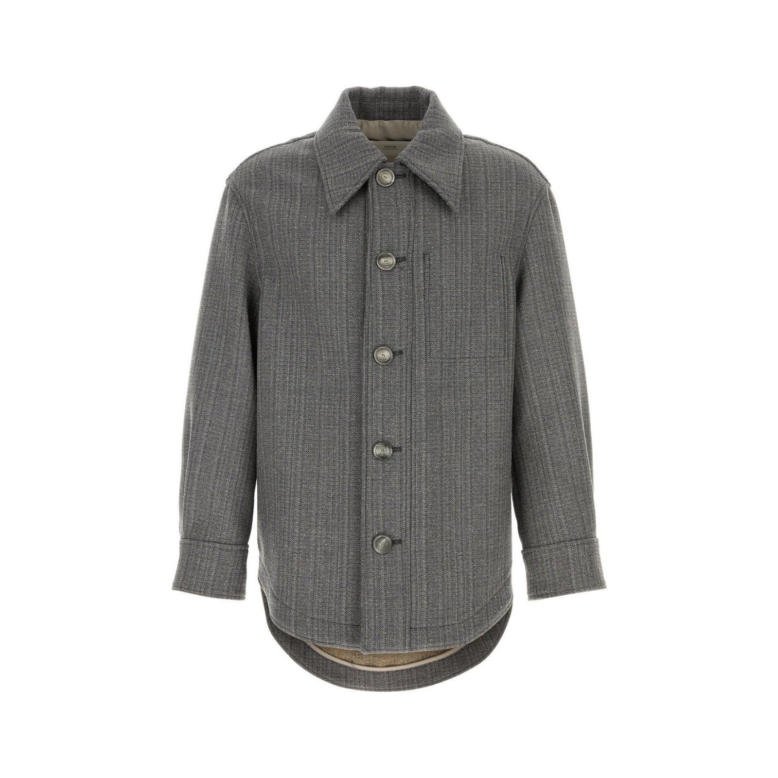 AMI AMI Gray Wool Blend Overcoat New & Authentic (Men's size:XL; Size US XL / EU 56 / 4 - 1 Thumbnail