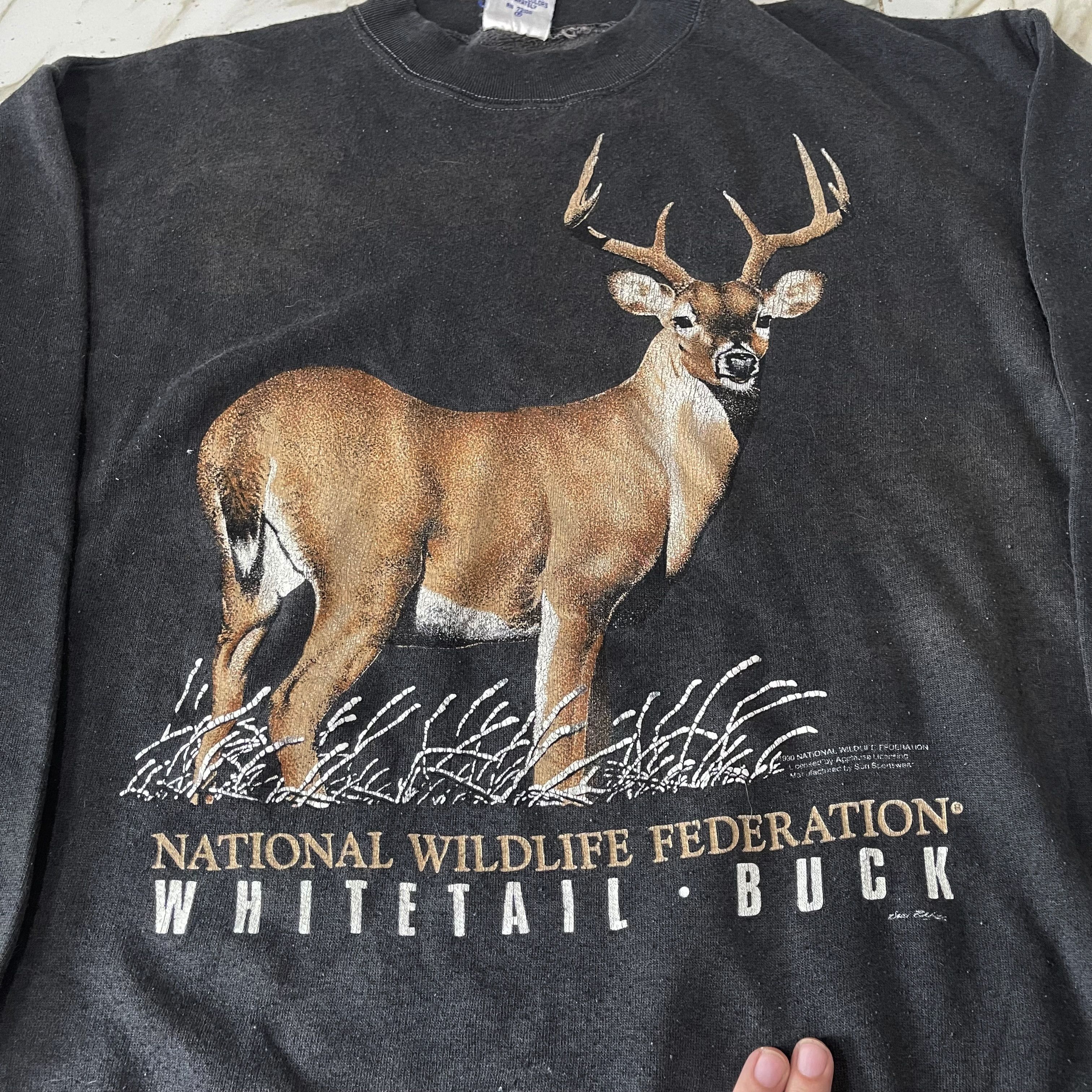 Vintage Vintage 90s Whitetail Buck Sweatshirt Size US L / EU 52-54 / 3 - 2 Thumbnail