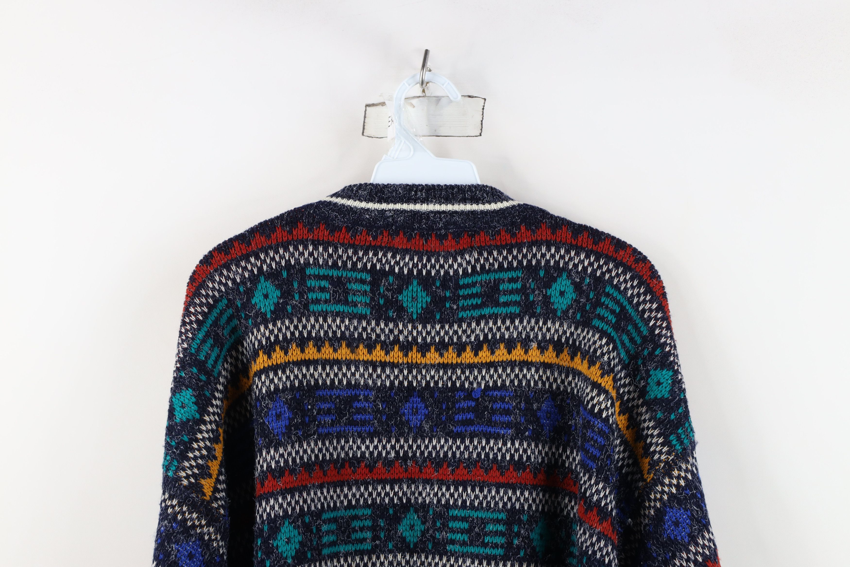 Vintage Vintage 90s Streetwear Geometric Knit Crewneck Sweater Size US L / EU 52-54 / 3 - 8 Thumbnail