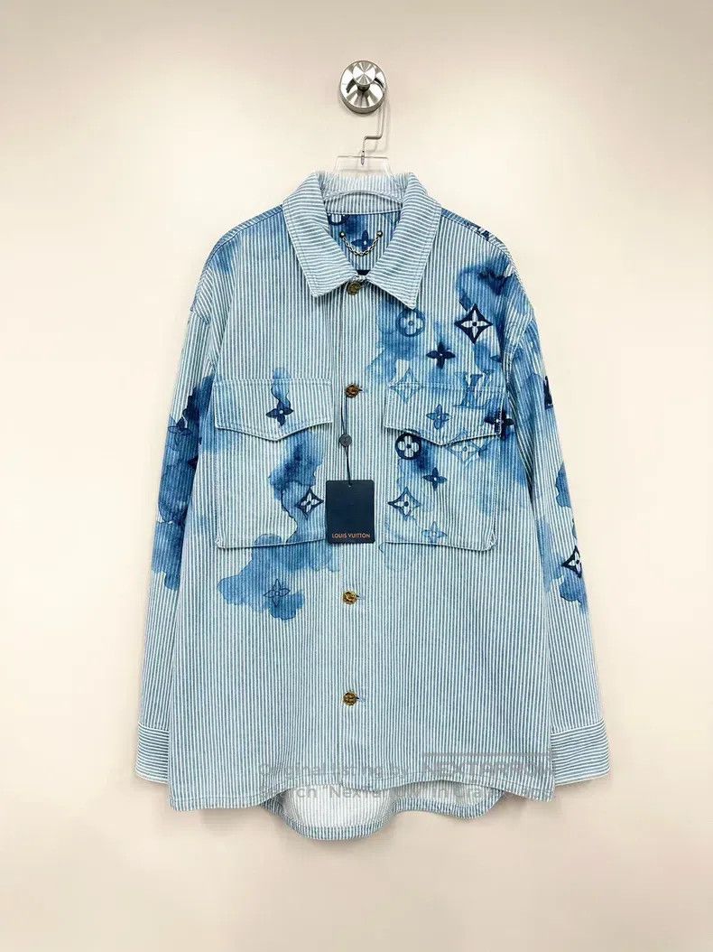 Louis Vuitton Louis Vuitton Blue ink stripe printed long sleeve jacket Size US M / EU 48-50 / 2 - 1 Thumbnail