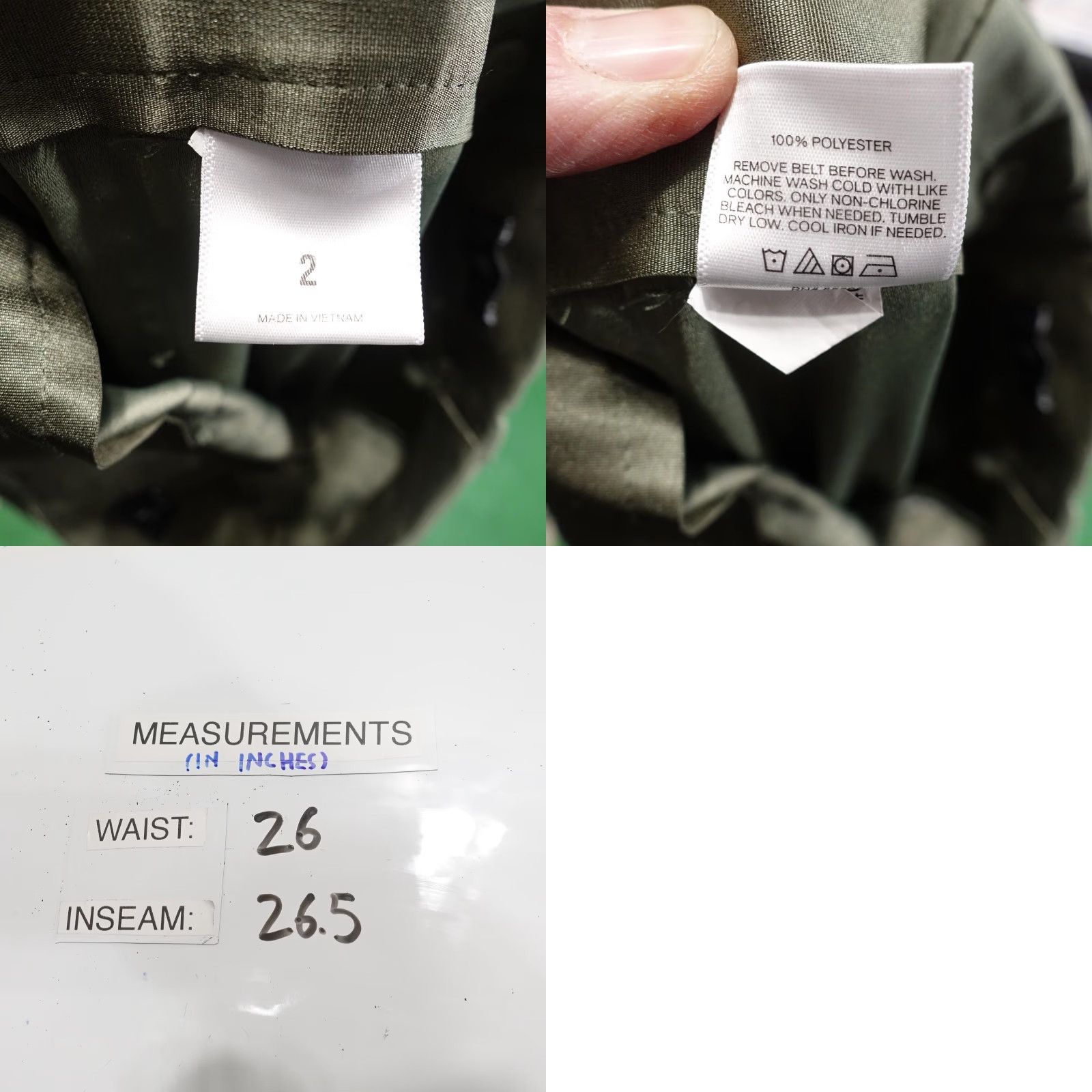 Express Express Pants Womens 2 Olive Green Ankle High Rise Cargo Tapered Leg Size 26" / US 2 / IT 38 - 8 Thumbnail