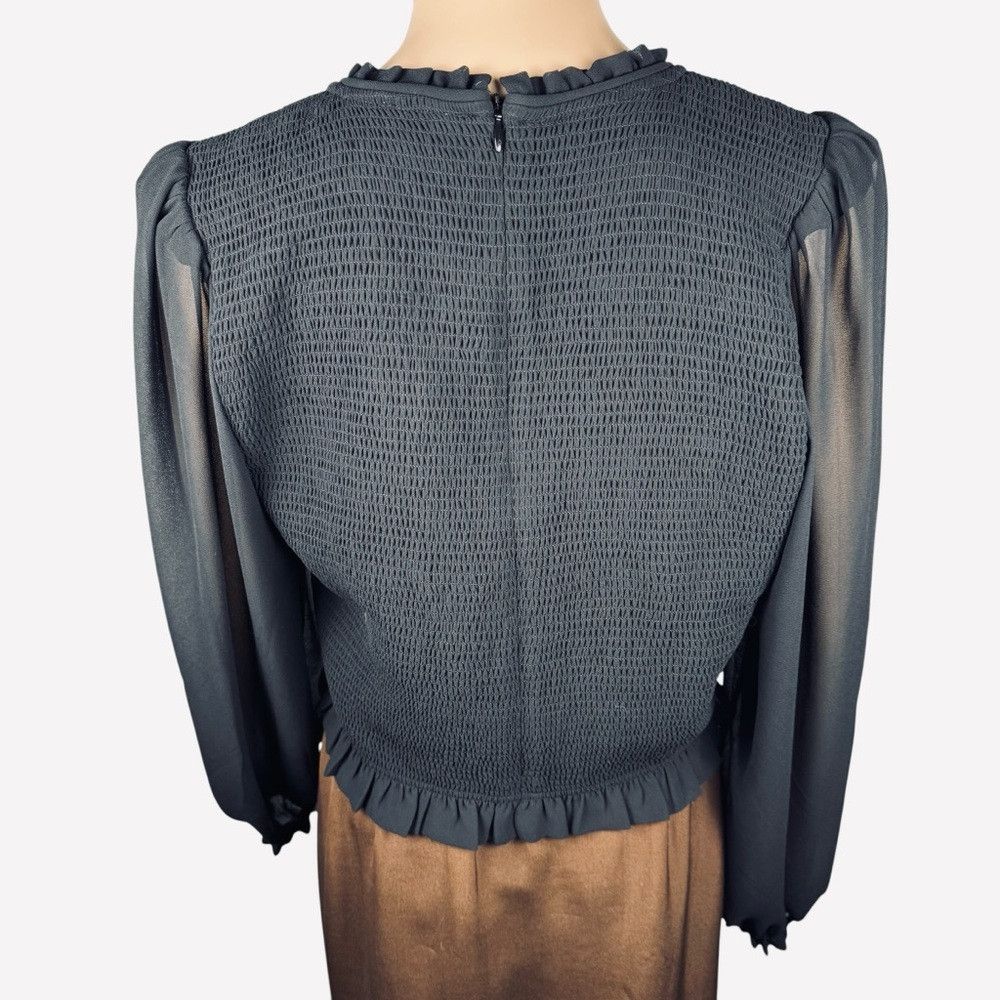 Aritzia New Aritzia Wilfred Tempest Smocked Chiffon Black Blouse Si Size XXL / US 16-18 / IT 52-54 - 5 Thumbnail