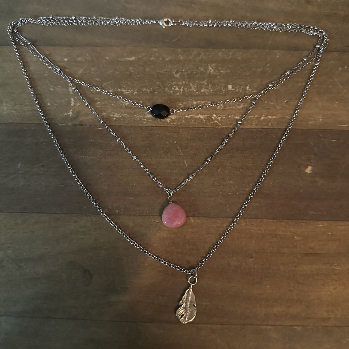 Other Silver tone layered pendant necklace Size ONE SIZE - 2 Thumbnail