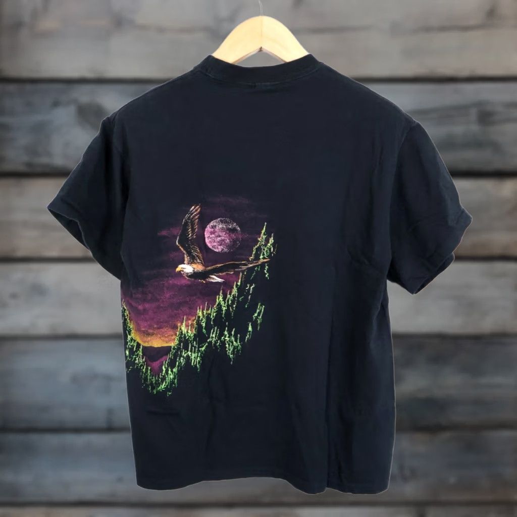 Elwood VINTAGE Hazelwood 90s Bald Eagle T-Shirt Men M Black Double-Sided Short Sleeve Crew Neck Cotton Graphic Print Size US M / EU 48-50 / 2 - 1 Thumbnail