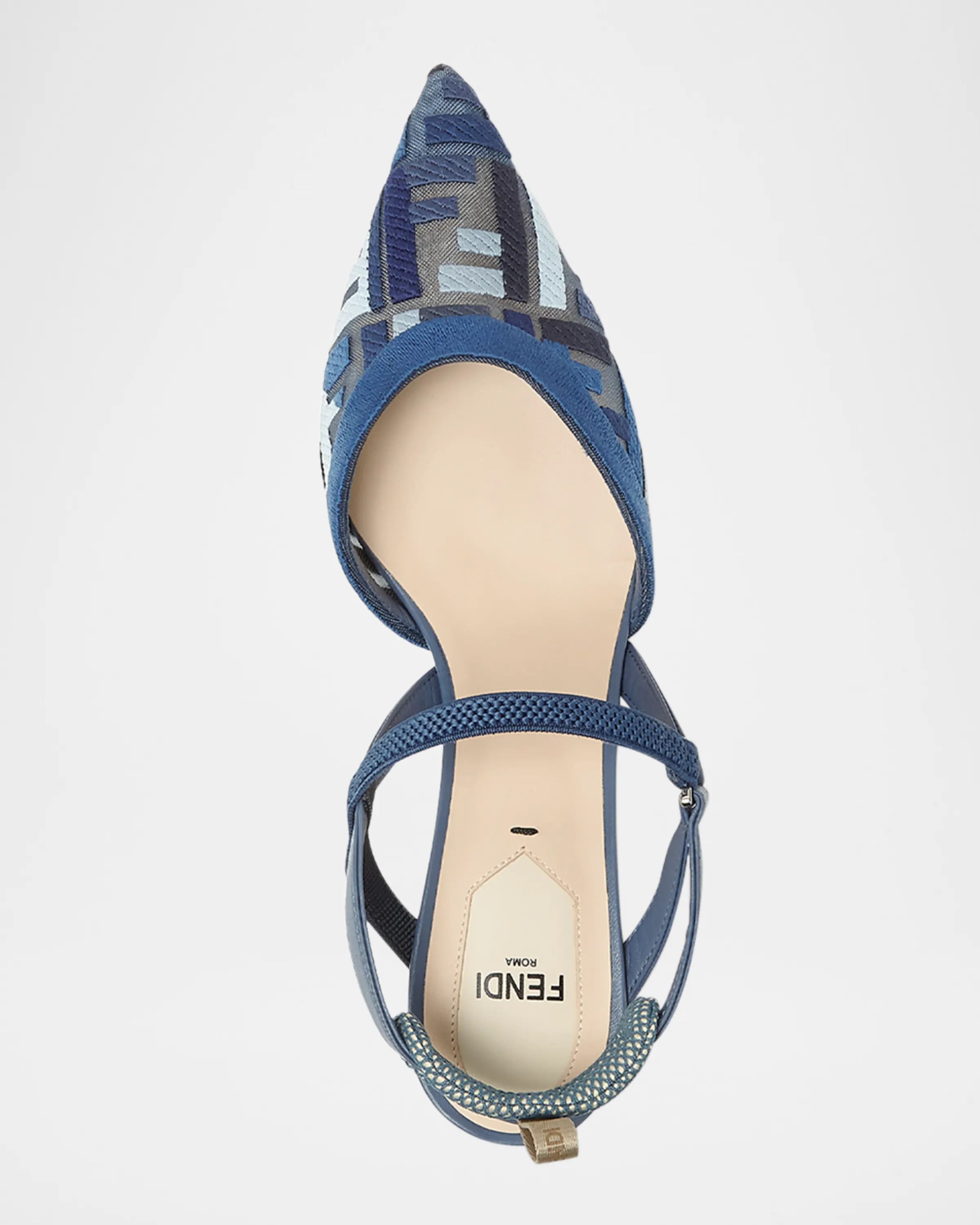 Fendi os11x0126 Colibri FF Pointed Slingback Kitten Pumps Size US 9 / IT 39 - 4 Thumbnail