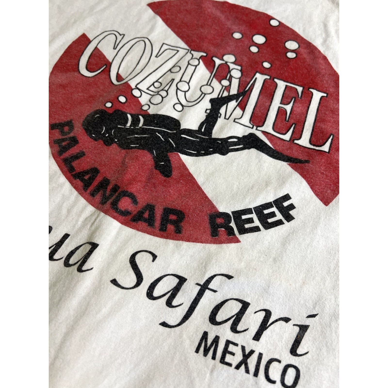 AQUA VINTAGE Yazbek T-Shirt Short Sleeve XL White Cotton Men Aqua Safari Palace Reef Cozumel Mexico Size US XL / EU 56 / 4 - 5 Thumbnail