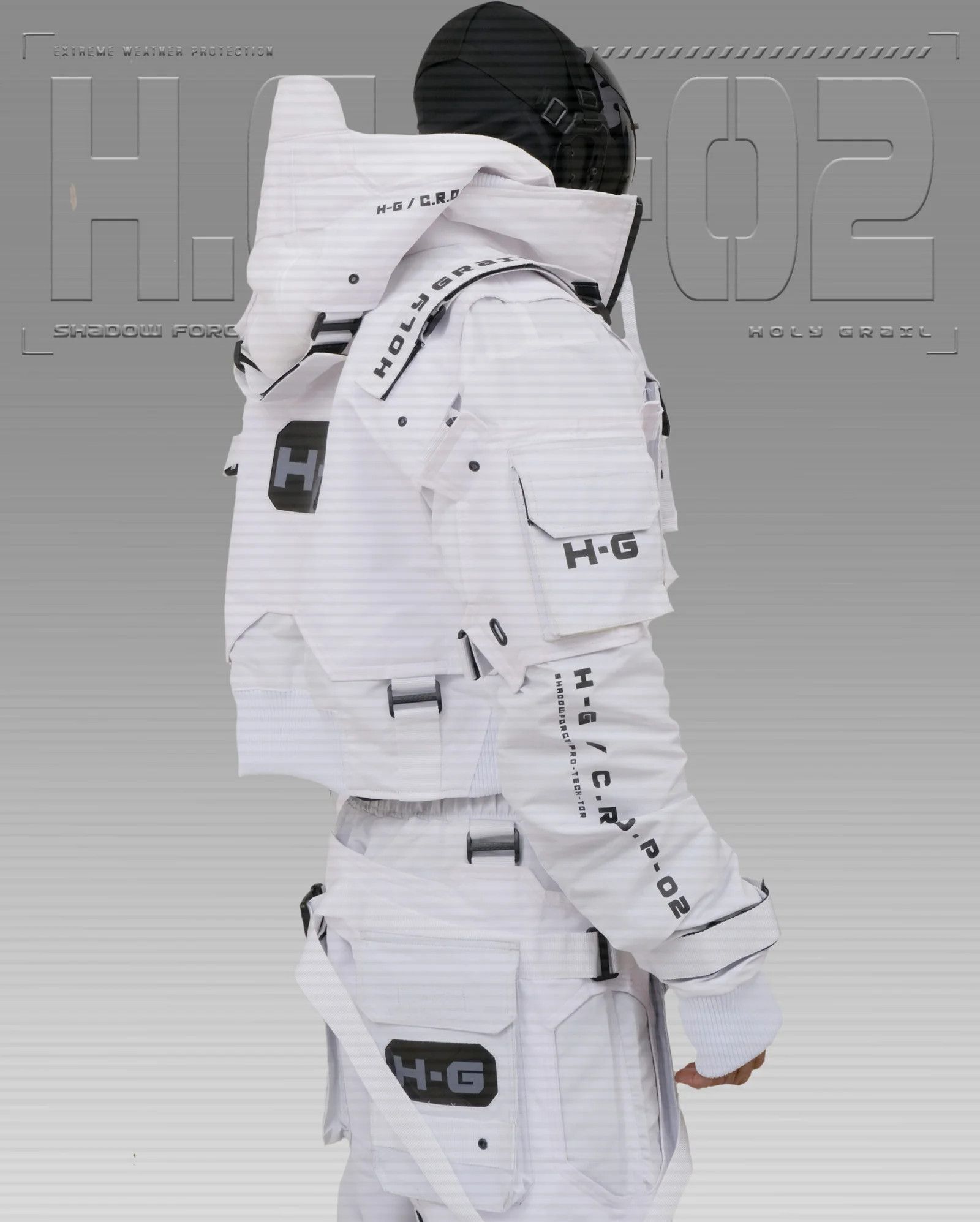 Hi Tec H-G JACKET CROP "SHADOW FORCE" TECHWEAR CYBERPUNK HOLYGRAIL Size US L / EU 52-54 / 3 - 7 Thumbnail