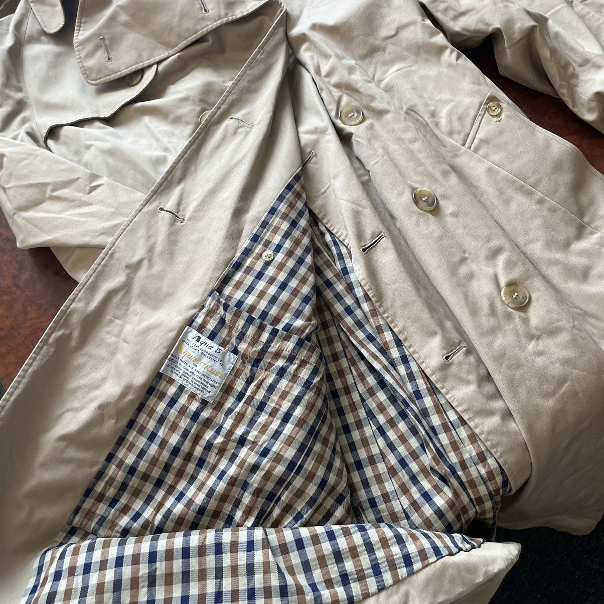 Aquascutum × Vintage Vintage Aquascutum Trench Coat jacket old money nova check Size US L / EU 52-54 / 3 - 5 Thumbnail
