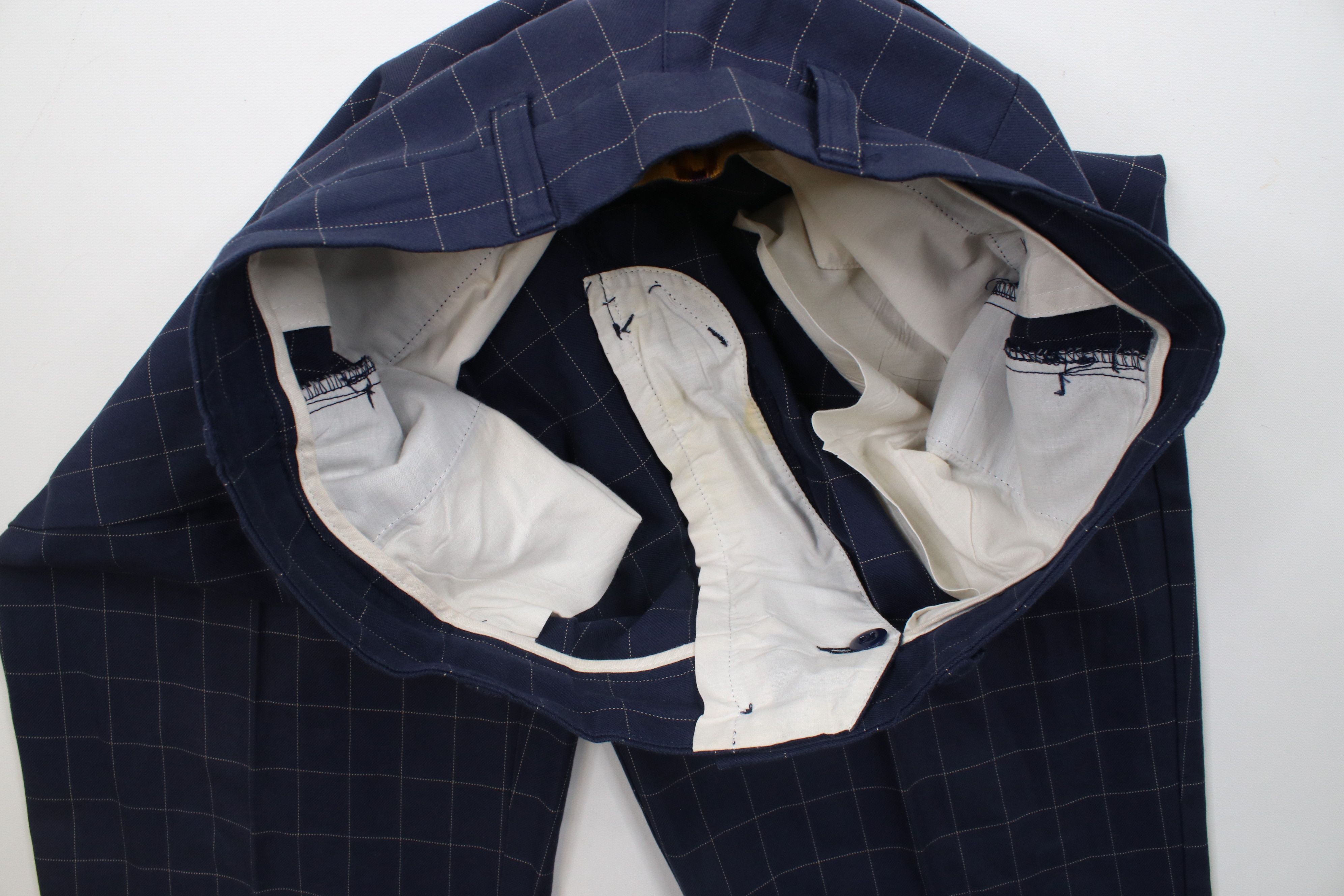 Tommy Hilfiger × Vintage Vintage 90s Tommy Hilfiger Cuffed Chino Pants Blue Plaid Size US 30 / EU 46 - 8 Thumbnail