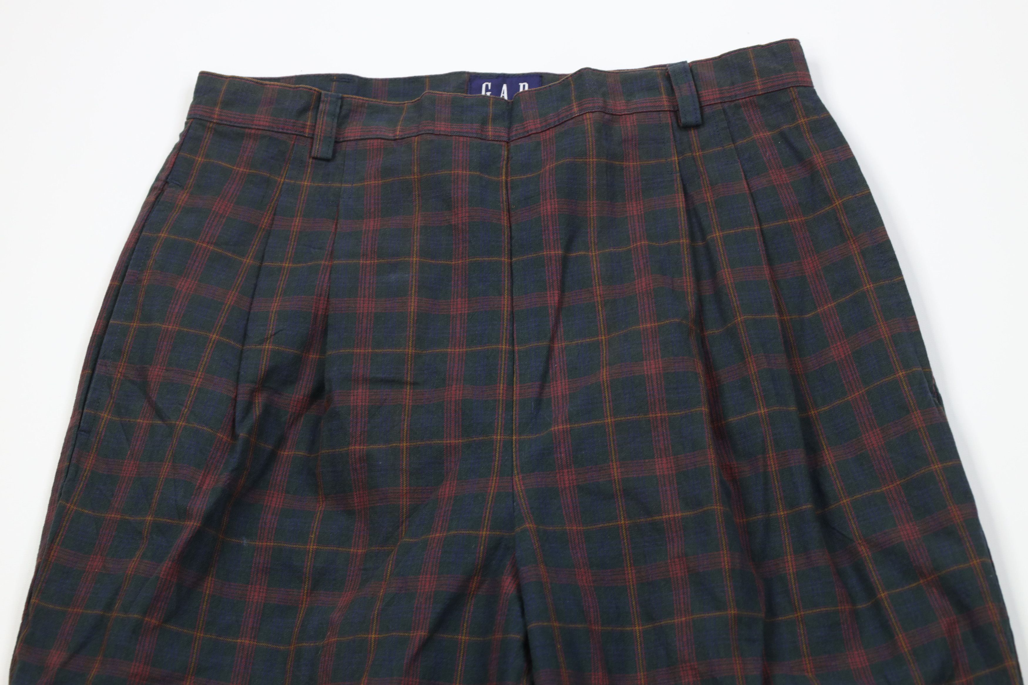 Gap Vintage 90s Gap Tapered Leg Chino Pants Trousers Plaid Size 36" / US 14 / IT 50 - 2 Thumbnail