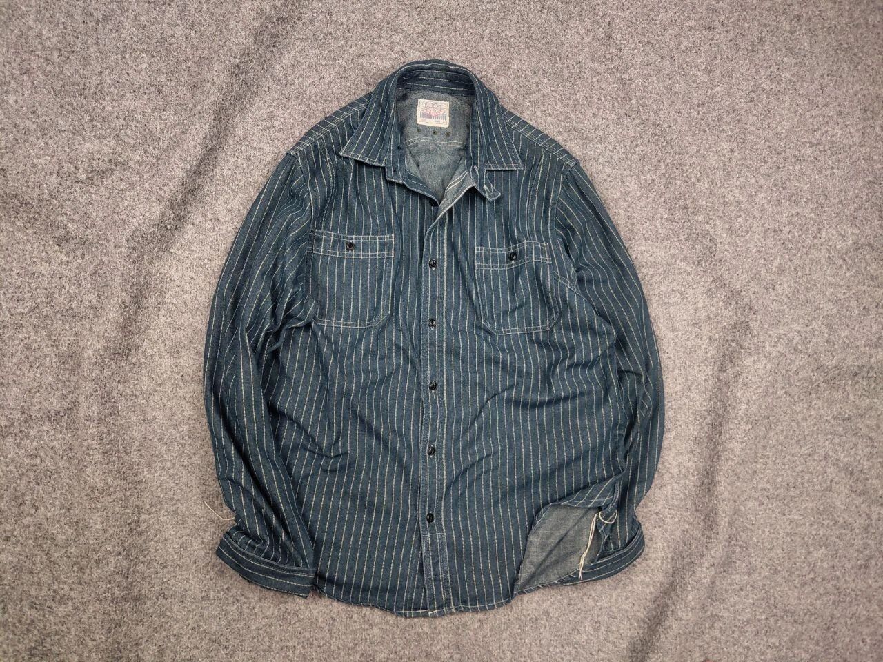 Japanese Brand Non Stock Flyer Japan Wabash Vent Hole Vintage Work Shirt Size US L / EU 52-54 / 3 - 1 Thumbnail