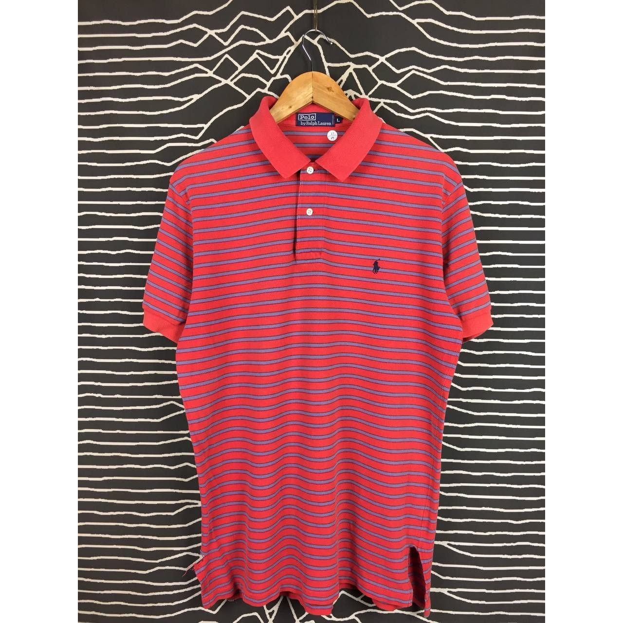 Polo Ralph Lauren × Vintage Vtg Polo Ralph Lauren Iconic Pony Logo Striped Polo Tee Size US L / EU 52-54 / 3 - 1 Thumbnail