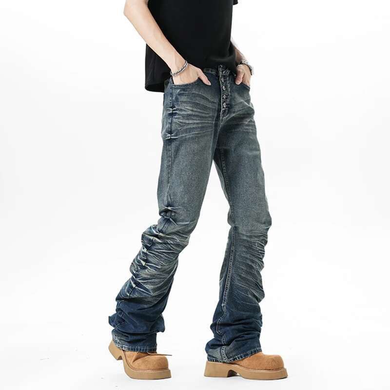 Japanese Brand High street buttoned pleated jeans Size US 34 / EU 50 - 1 Thumbnail