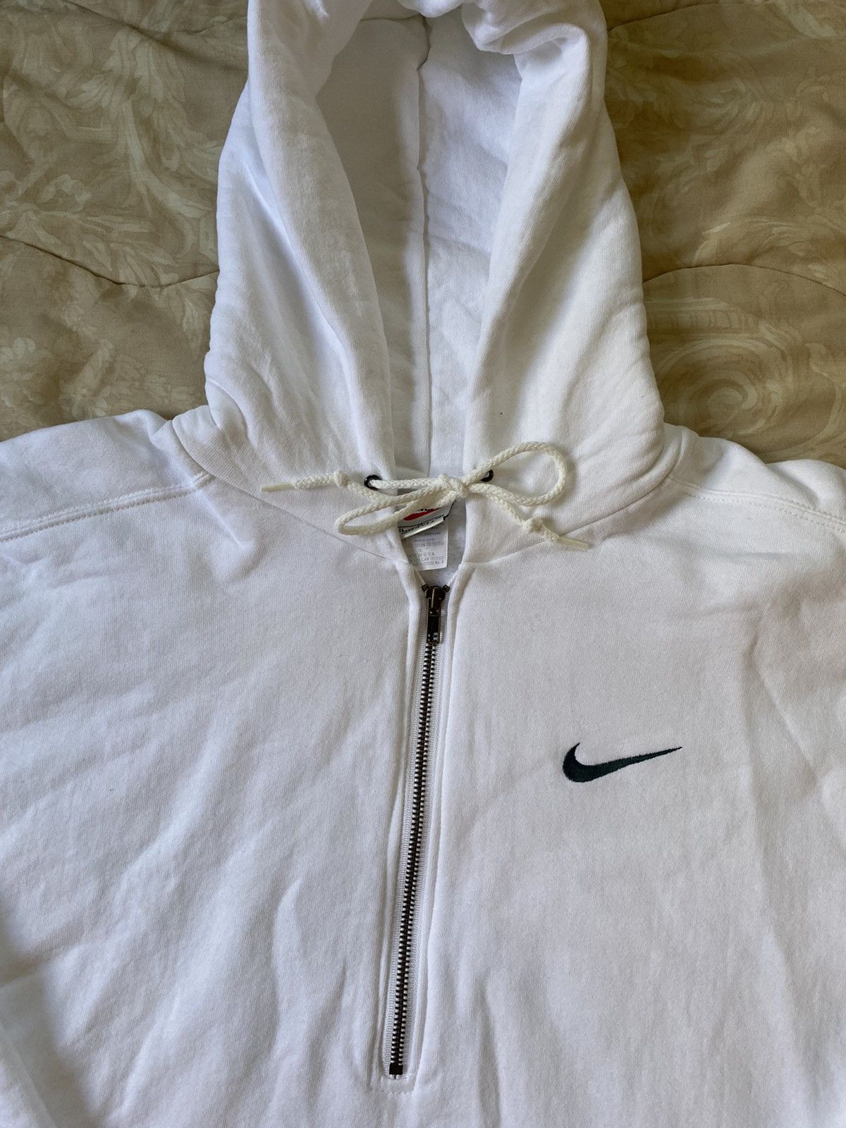 Nike × Vintage Rare Deadstock Vintage 90s Nike Forest Green Swoosh Hoodie Size US XL / EU 56 / 4 - 2 Thumbnail